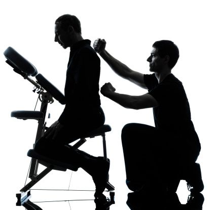 On-site corporate chair massage session